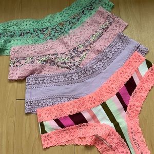 Victoria’s Secret cotton lace cheeky panty bundle